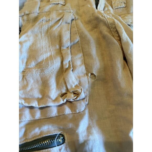 Johnny Was Unisex Brown Linen Cargo Pants Size XS x 30 - Picture 4 of 5